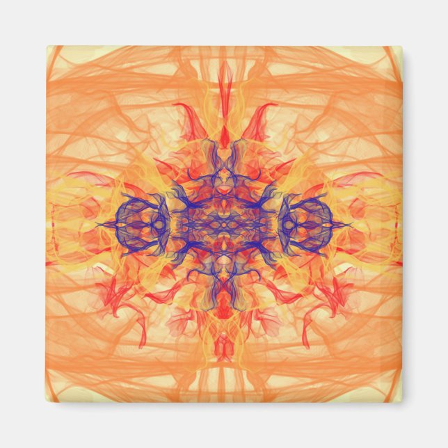 ORANGE RAUCHER - Fraktal Art - Magnet (Vorne)