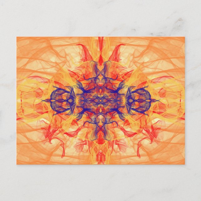 ORANGE RAUCHER - Fraktal Art - Postkarte (Vorderseite)