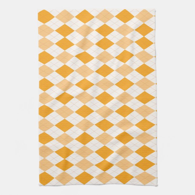 Orange Raute Geschirrtuch (Vertikal)