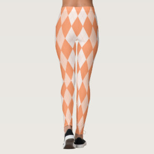 Orange Raute Pastell Mandarine Kleine Diamantform Leggings