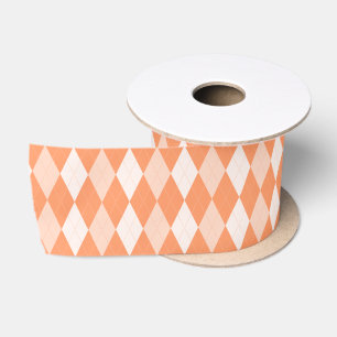 Orange Raute Pastell Mandarine Kleine Diamantform Satinband