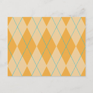 Orange Raute Postkarte