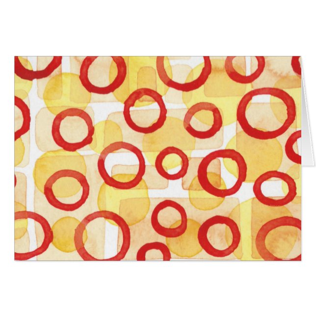 Orange Rechtecke mit roten Wasserfarbe-Kreisen (Vorderseite (Horizontal))