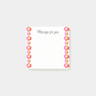 Orange Red Blume Post-it Klebezettel