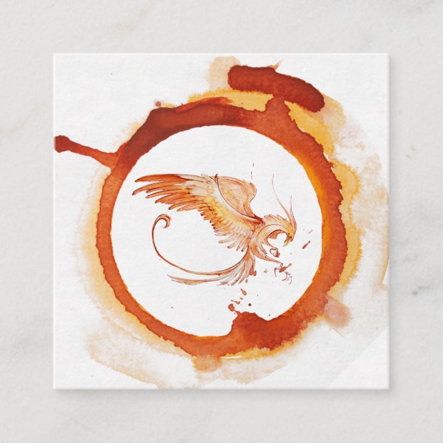 *~* Orange Red Burgund Phoenix Feuerring Quadratische Visitenkarte (Vorderseite)