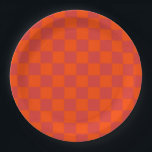 Orange Red Checkered Classic Retro Karo Muster Pappteller<br><div class="desc">Fügen Sie Ihrem Party einen Pop Retro-Charme mit dieser orangefarbenen Papiertafel hinzu,  die mit einem klassischen Karo in fett- und modischen Farbtönen gestaltet ist. Diese stilvollen und farbenfrohen Teller sind perfekt für Geburtstage,  Picknick,  Grillabende oder Retro-Ansammlungen geeignet und sorgen für ein nostalgisches Ambiente.</div>