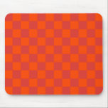 Orange Red Checkered Gingham Pattern Mousepad<br><div class="desc">Orange Red Checkered Gingham Pattern</div>