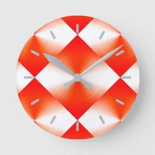 Orange Red Contemporary Runde Wanduhr