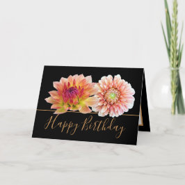 Orange Red Dahlias Hübsch Floral Bouquet Birthday Karte