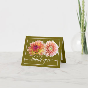 Orange Red Dahlias Hübsch Floral Bouquet Vielen Da Karte