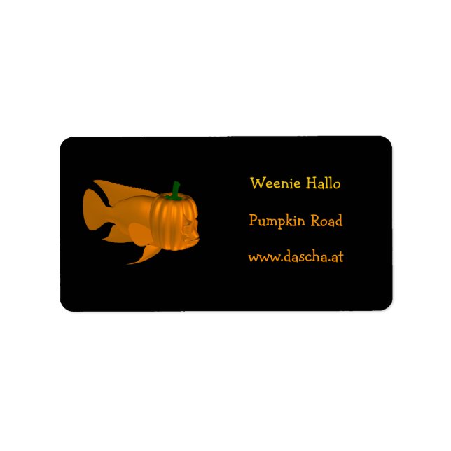 Orange Red Devil Cichlid Adressaufkleber (Vorne)