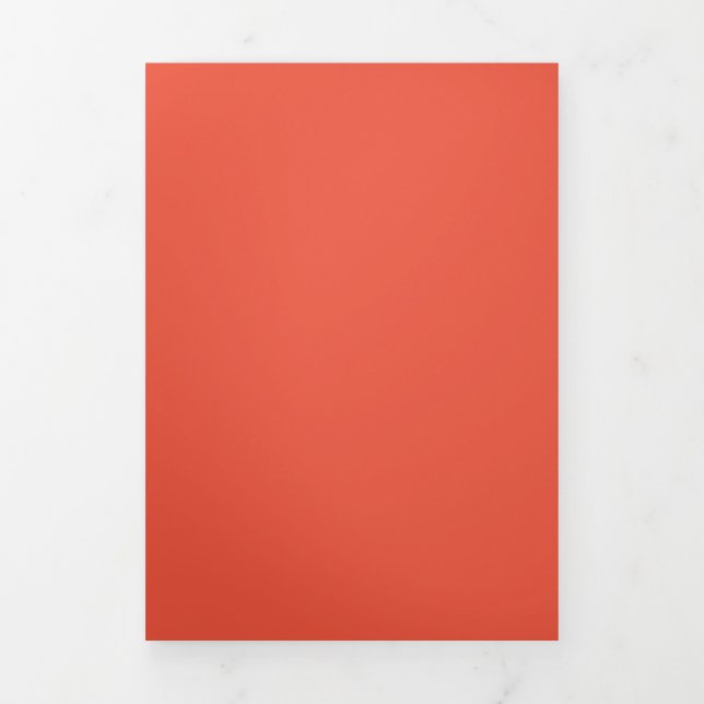 Orange Red #EC553E, helles Kupfer Dreifach Gefaltete Urlaubskarte (Cover)