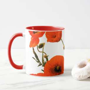 Orange Red Floral Poppy Blume Geschenk Tasse