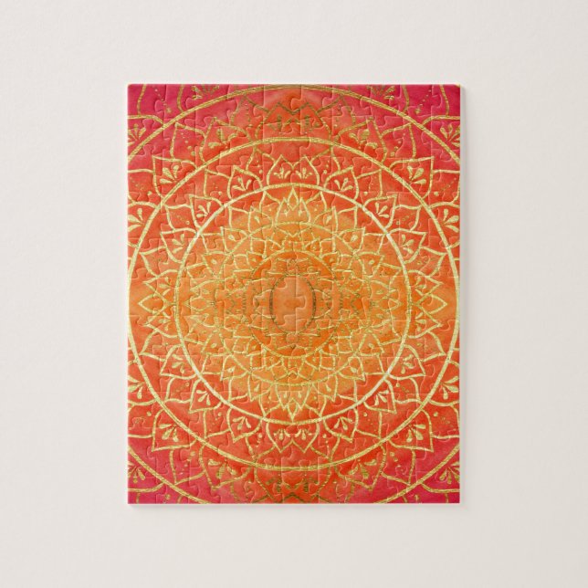 Orange Red Gold Mandala (Vertikal)