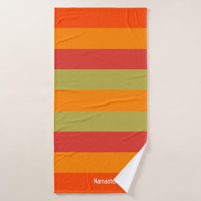 Orange Red Green Strip Personalisiert Yoga Mat Badehandtuch (Badehandtuch)