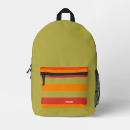 Orange Red Green Strip Personalisiert Yoga Mat Bedruckter Rucksack