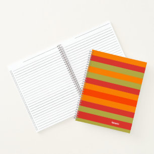Orange Red Green Strip Personalisiert Yoga Mat Notizbuch