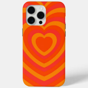Orange Red Hypnotic Heart Liebe Pattern Case-Mate iPhone Hülle