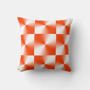 Orange Red Kariert Pattern Kissen