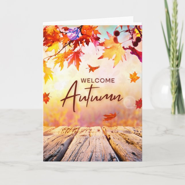 Orange Red Natural Herbst Season Karte (Vorderseite)