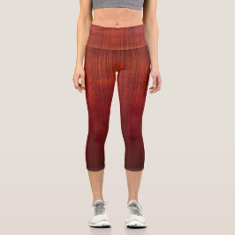 Orange Red ombre gestreift rustikal Capri Leggings