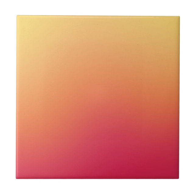 Orange Red Ombre Gradient Blur Abstract Design Fliese (Vorderseite)