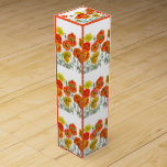 Orange Red Poppe Blume Muster Wasserfarbe Weinbox<br><div class="desc">Blume Muster Papier Party Plate Red Poppy Watrecolor. Entworfen aus meinen ursprünglichen Aquarellen.</div>