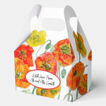 Orange Red Poppy Blume Pattern Wasserfarbenhochzei