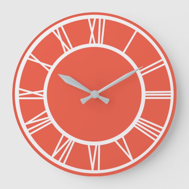 Orange Red RD Große Wanduhr (Vorderseite)