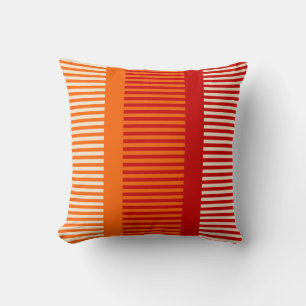 Orange Red Stripes Kissen