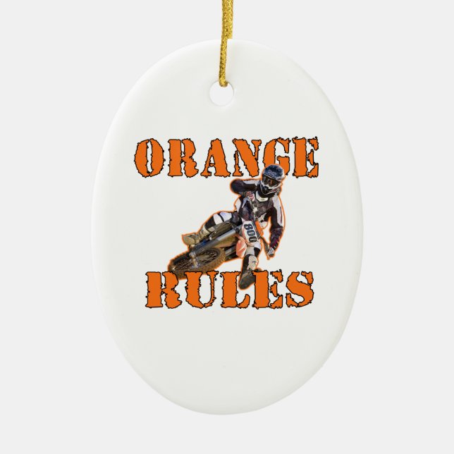 Orange Regeln Keramik Ornament (Vorne)