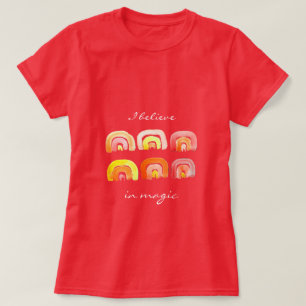 Orange Regenbogenretro-Zitat T-Shirt