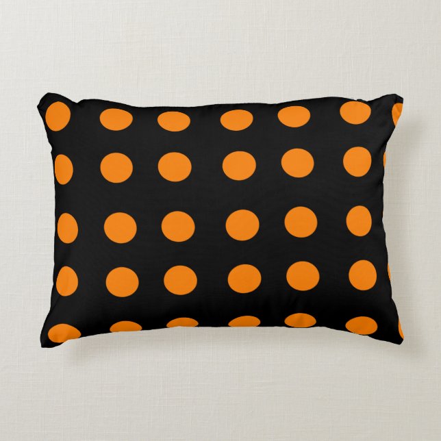 Orange Repetitive Dots Dekokissen (Vorderseite)