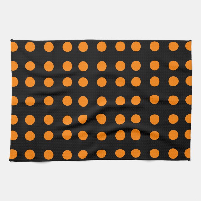 Orange Repetitive Dots Geschirrtuch (Horizontal)