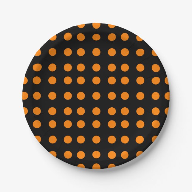 Orange Repetitive Dots Pappteller (Vorderseite)