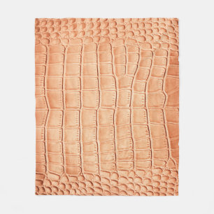 Orange Reptile Leder Textur Fleecedecke
