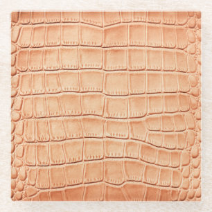 Orange Reptile Leder Textur Glasuntersetzer
