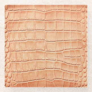 Orange Reptile Leder Textur Glasuntersetzer