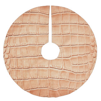 Orange Reptile Leder Textur Polyester Weihnachtsbaumdecke