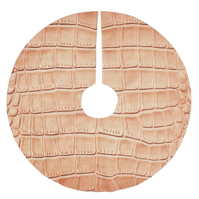 Orange Reptile Leder Textur Polyester Weihnachtsbaumdecke (Vorderseite)