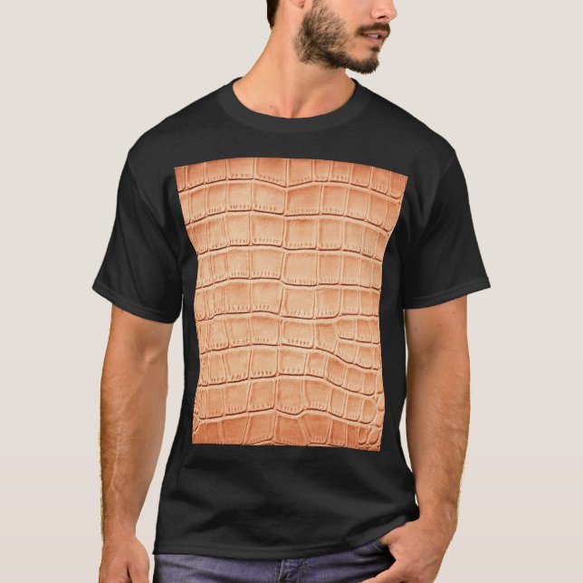 Orange Reptile Leder Textur T-Shirt (Vorderseite)