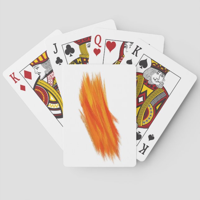 Orange Retro Abstrakte Malerei Spielkarten (Rückseite)