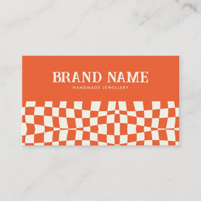 Orange Retro Bold Fun Visitenkarte (Vorderseite)
