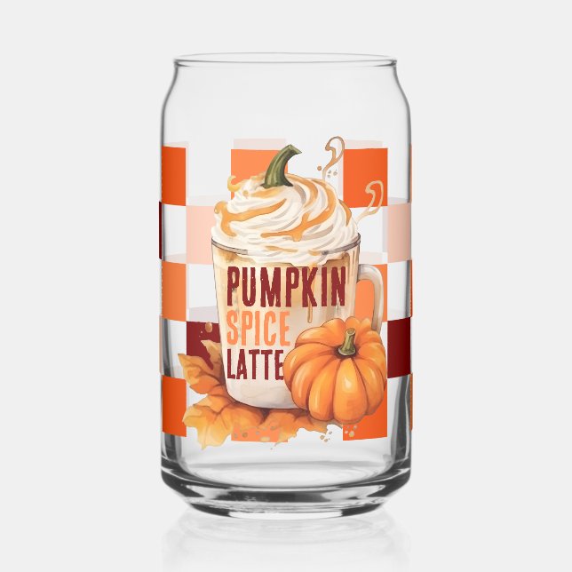 Orange Retro Citrouille épice Latte Thanksgiving (Gauche)