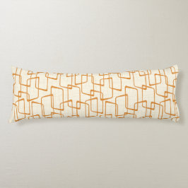 Orange Retro Lino Geometrisches Muster Seitenschläferkissen