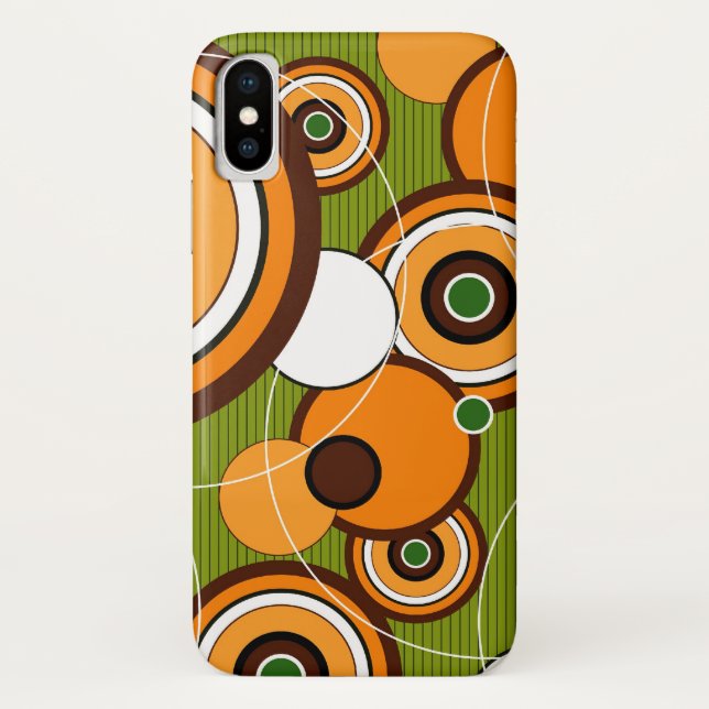 Orange Retro Mod-Funky abstrakter Case-Mate iPhone Hülle (Rückseite)