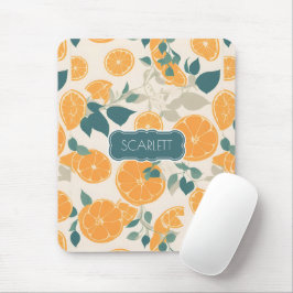 Orange Retro Personalisiertes Muster Mousepad