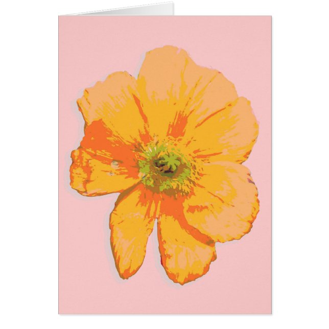 Orange Retro/PopArt-Blume (Vorne)