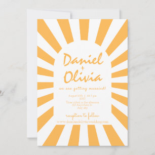 Orange Retro Wedding Einladung