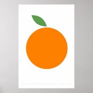 Orange Retroplakat 60er 70er Zitat Poster